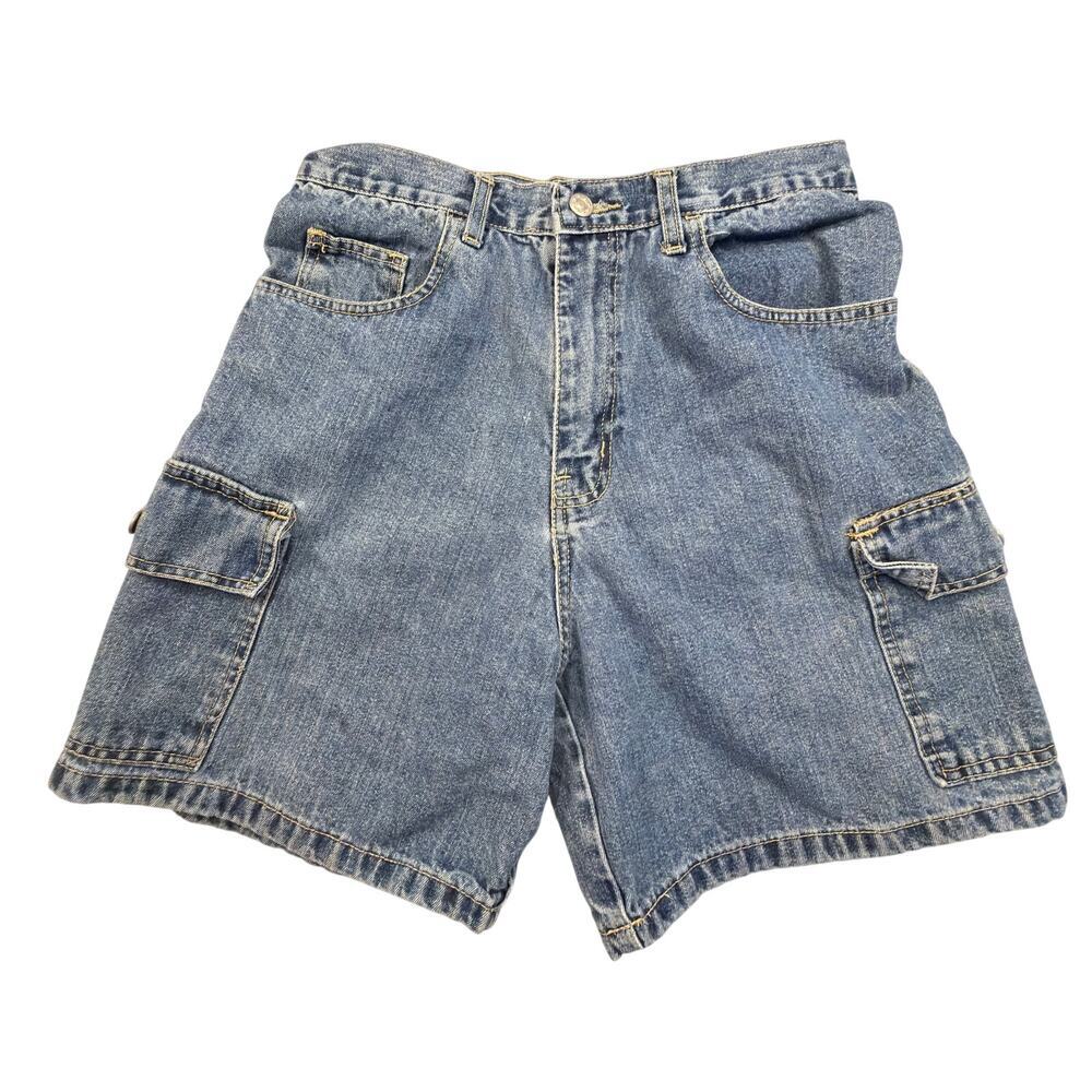 Womens Vintage Brighton Blues Denim Blue Dad Jean Jorts Size 11/12 cargo pockets